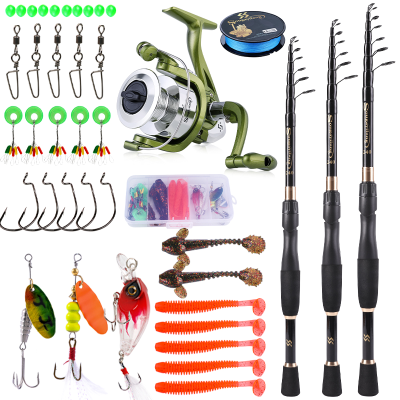 Fishing Rod Spinning - Sougayilang Teleskopowy zestaw wędkarski 1,8-2,4 m