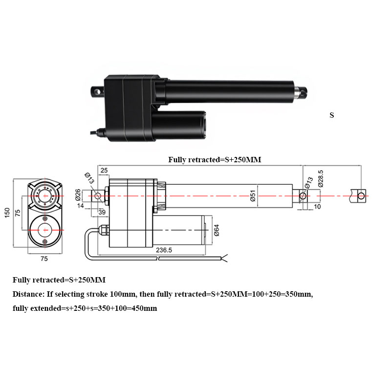 Siłownik liniowy DC 12V 24V 70 – Fishing Rod Telescopic recenzja i cena
