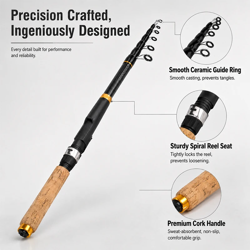 Zestaw wędkarski DEUKIO Spinni – Fishing Rod Spinning recenzja i cena